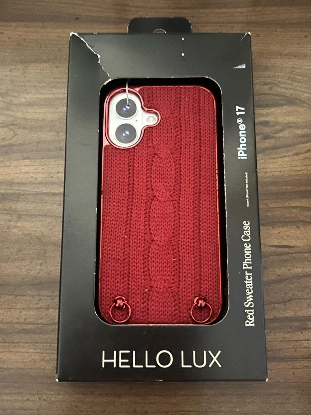 New iPhone 17 Burgundy Red Christmas Holiday Sweater Phone Case